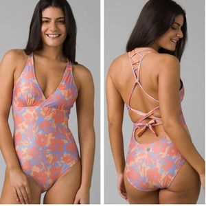 PRANA NWT ATALIA ONE PIECE SWIMSUIT IN MORNING GLORY BLOOM SMALL AND MEDIUM